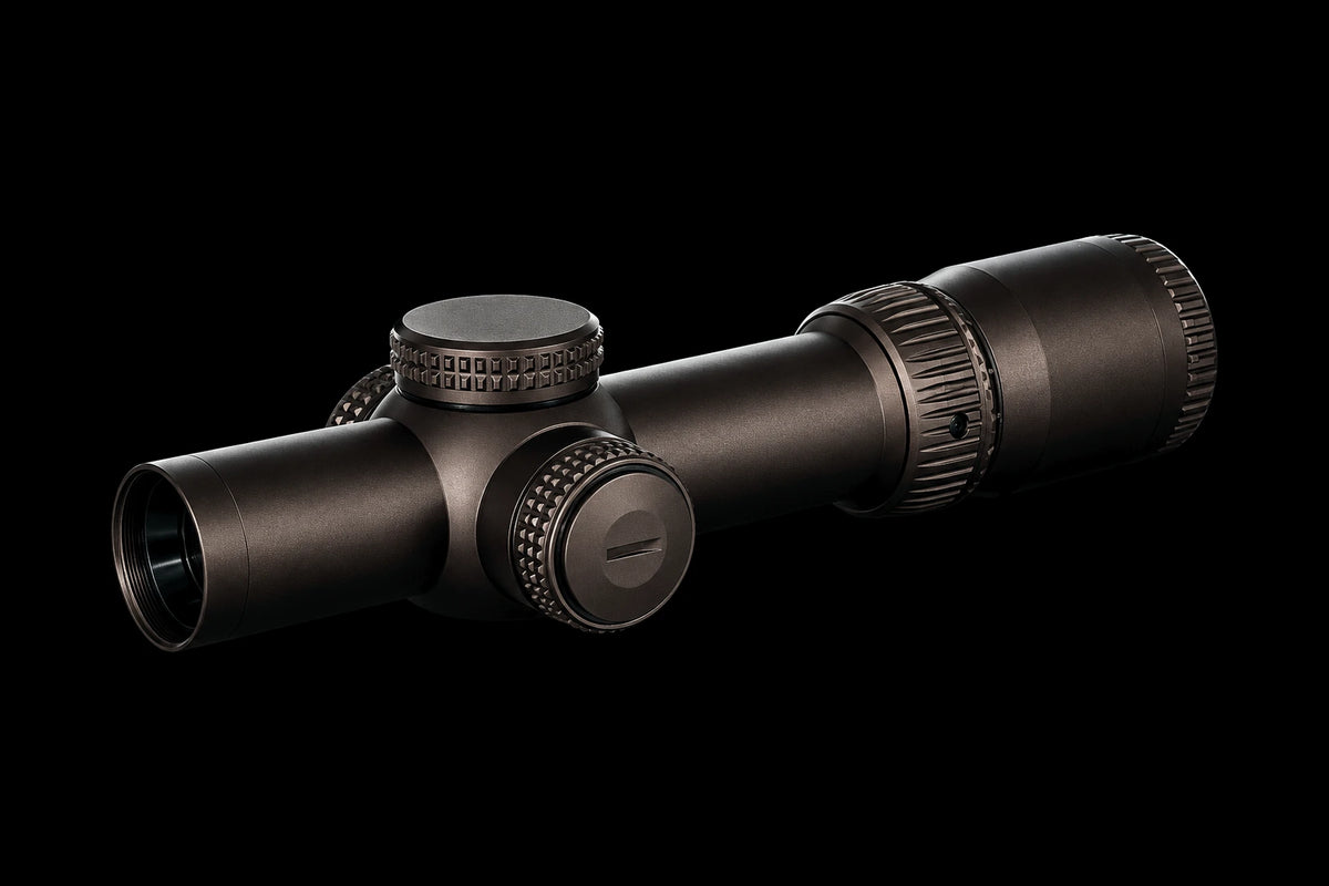 Night Operators RZ 1-10 LPVO riflescope, low key light on black