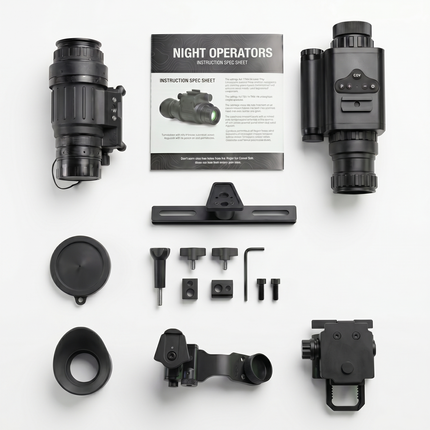 Complete PVS-14 Standard and Heat Thermal Bridge kit: monocular, G24 mount, Dovetail Bridge Rail, Dovetail J-arm, and accessories