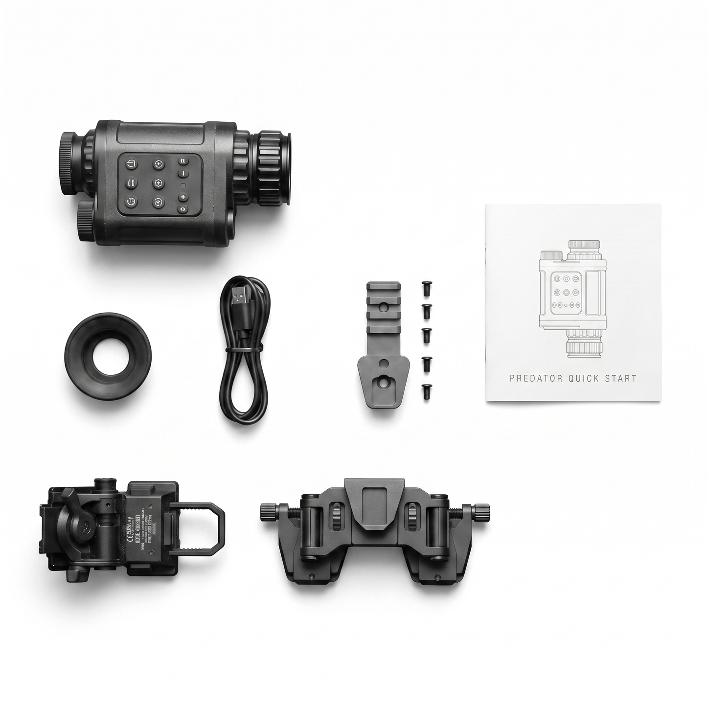 [NEW] PREDATOR Multi-Role Thermal Imaging Monocular | Clip-On Ready, Helmet Mountable w/ Swappable Lenses & Rail Adapter Kit