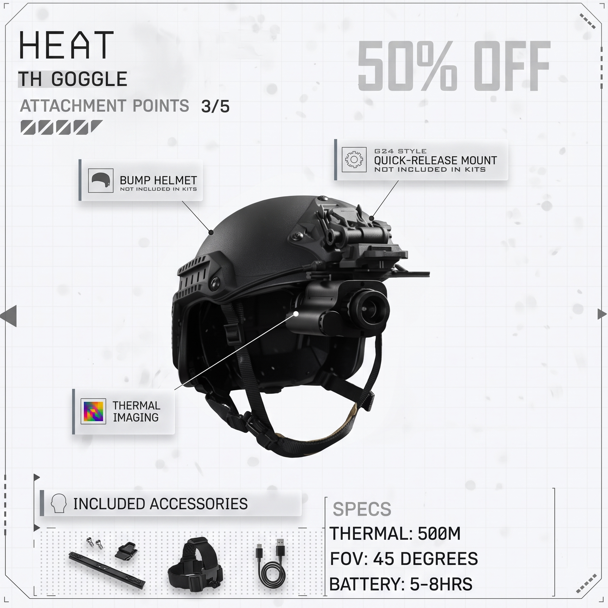 HEAT Thermal / VIPER Night Vision Goggles Bridgeable Monoculars