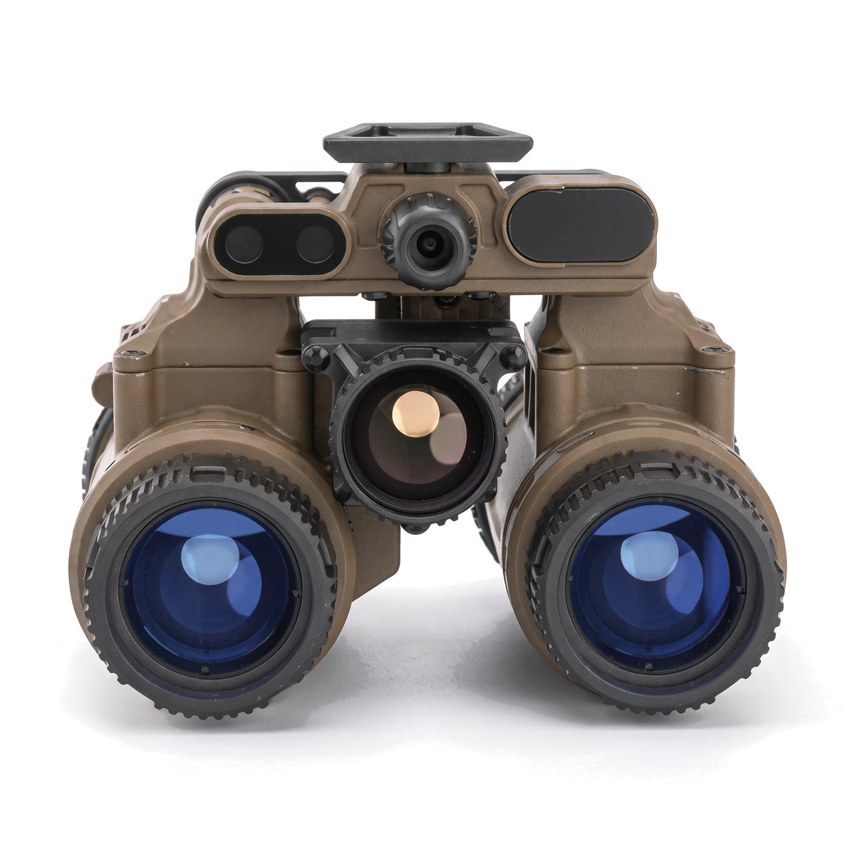 DFB-31 fusion binocular front view: both night vision objective lenses with the thermal lens centred between them