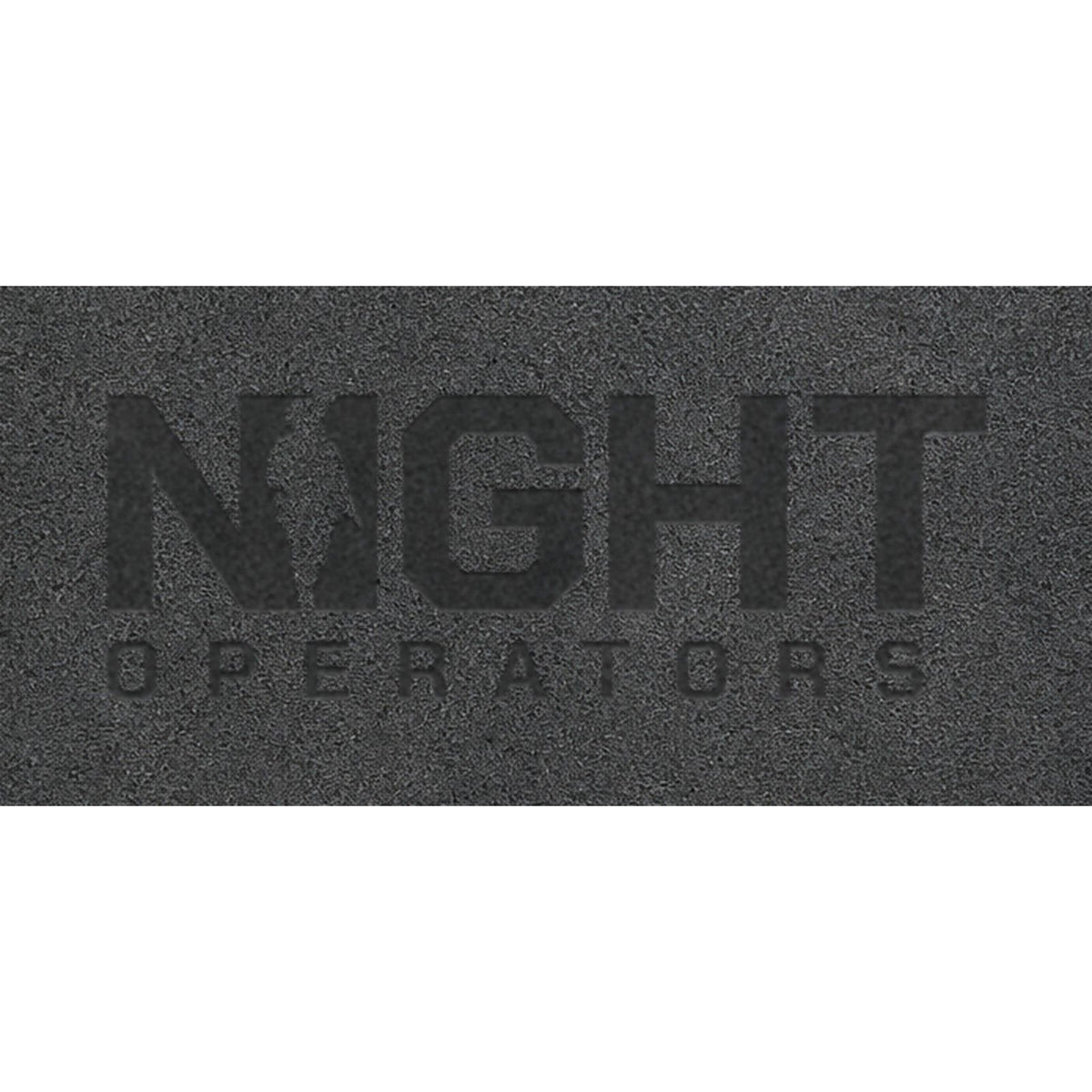 Close up of the Night Operators logo pressed into the foam