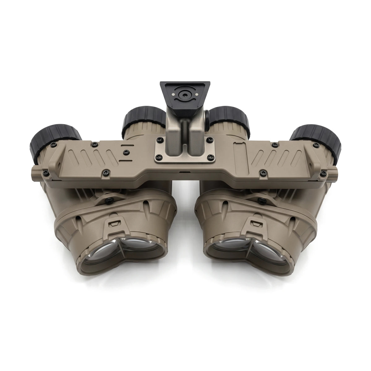 GPNVG-18 panoramic night vision goggle, Sand housing, rear view of the two eyepiece pods