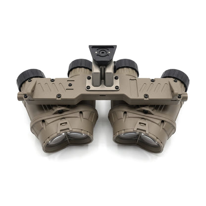 GPNVG-18 panoramic night vision goggle, Sand housing, rear view of the two eyepiece pods