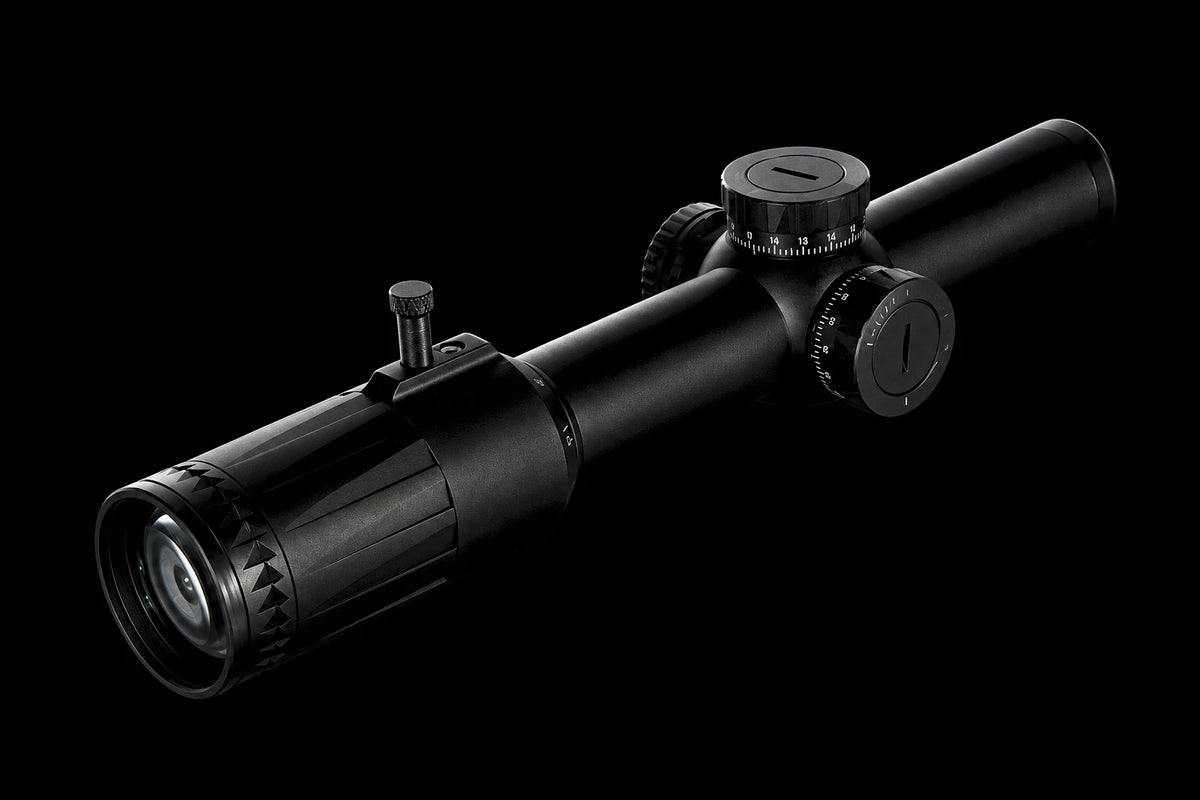 Night Operators VD 1-6 LPVO riflescope, black, low key light on black